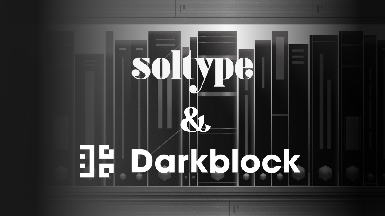 Header image for Soltype & Darkblock partnership announcement